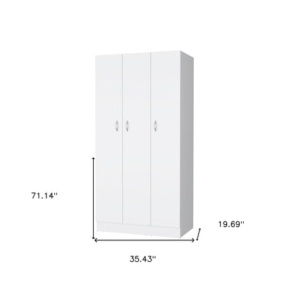 35" White Two Drawer Combo Dresser