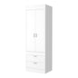 70" White Wood Two Door Two Drawer Combo Dresser