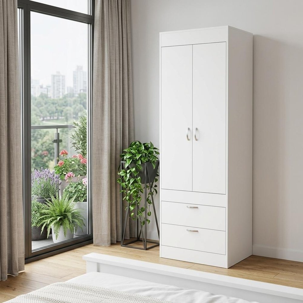 23" White Two Drawer Dresser
