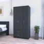 35" Black Two Drawer Combo Dresser