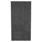 71" Dark Gray Wood Three Door Two Drawer Combo Dresser