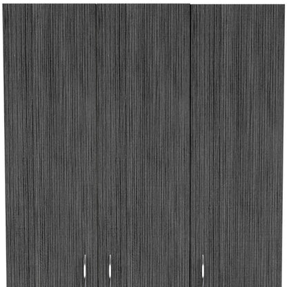 71" Dark Gray Wood Three Door Two Drawer Combo Dresser