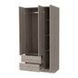 71" Light Gray Wood Three Door Two Drawer Combo Dresser