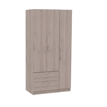 71" Light Gray Wood Three Door Two Drawer Combo Dresser