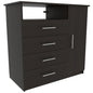 36" Black Wood Four Drawer Dresser
