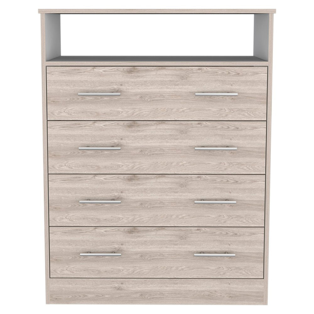 33" Oak Wood Four Drawer Dresser