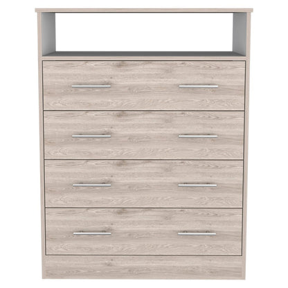 33" Oak Wood Four Drawer Dresser