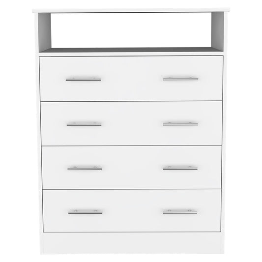 33" White Four Drawer Dresser