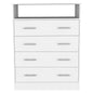 33" White Four Drawer Dresser