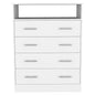 33" White Four Drawer Dresser