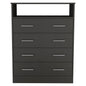 33" Black Four Drawer Dresser