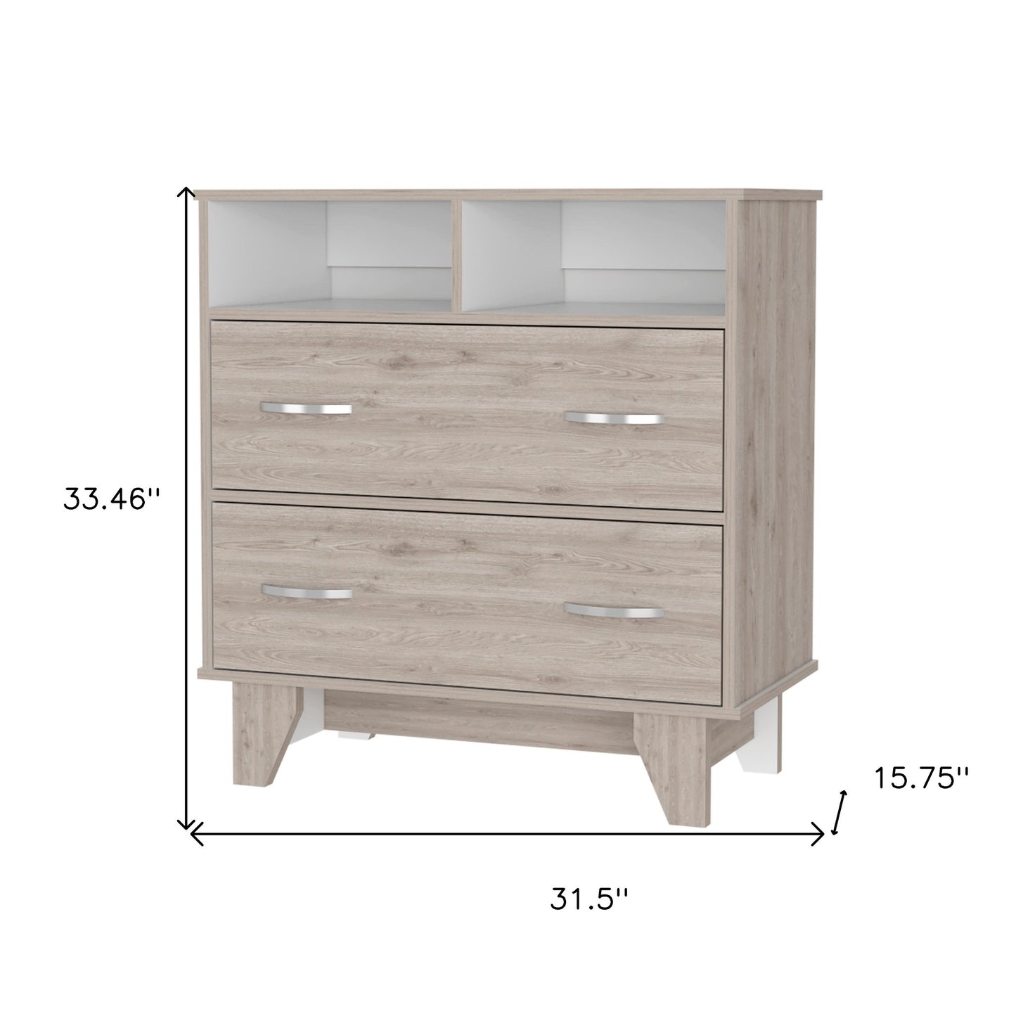 32" Oak Two Drawer Dresser