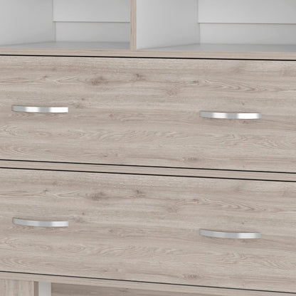 32" Oak Wood Two Drawer Dresser