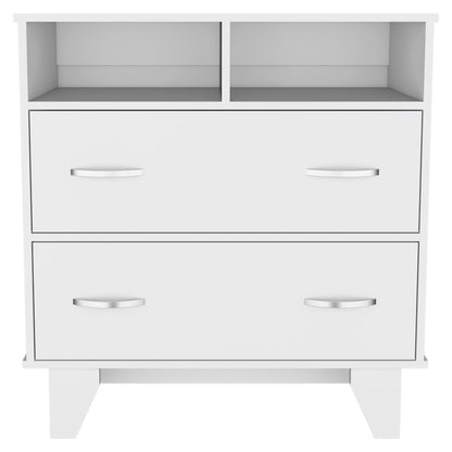 32" White Two Drawer Dresser