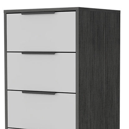 18" White And Gray Wood Five Drawer Dresser