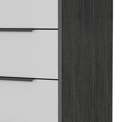 18" White And Gray Wood Five Drawer Dresser