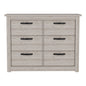 47" Oak Wood Six Drawer Dresser