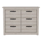 47" Oak Six Drawer Dresser