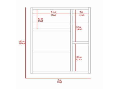 18" White Wall mounted Accent Cabinet With Five Shelves