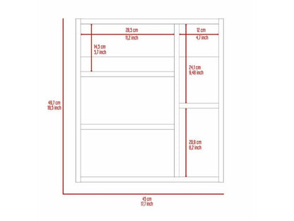 18" White Wall mounted Accent Cabinet With Five Shelves