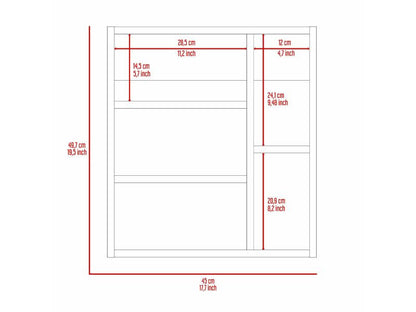 18" White Wall mounted Accent Cabinet With Five Shelves