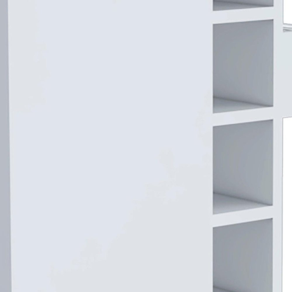 White Rolling Bar Cart With Wine Storage