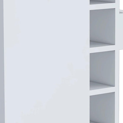 White Rolling Bar Cart With Wine Storage