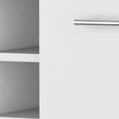 White Rolling Bar Cart With Wine Storage