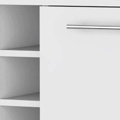 White Rolling Bar Cart With Wine Storage