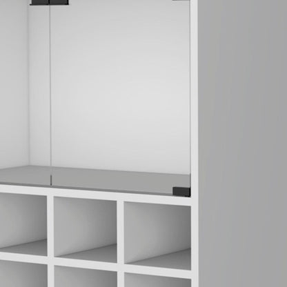 White Rolling Bar Cart With Wine Storage