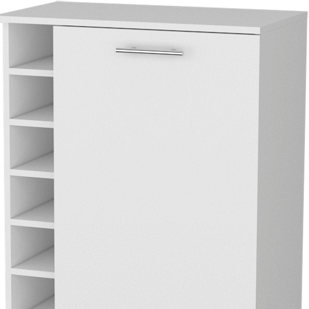 White Rolling Bar Cart With Wine Storage