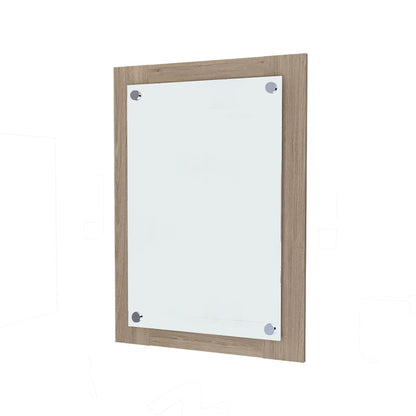 28" Brown Wood Framed Accent Mirror