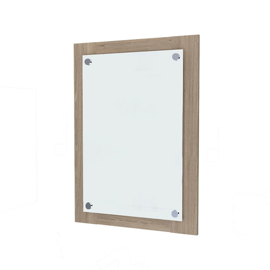 28" Brown Wood Framed Accent Mirror