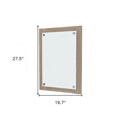 28" Brown Wood Framed Accent Mirror