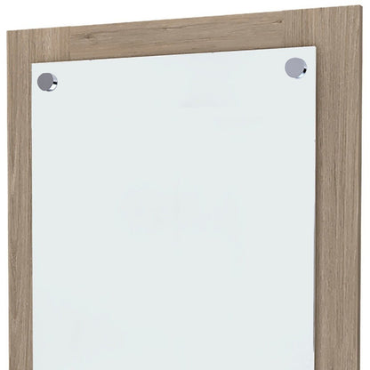 28" Brown Wood Framed Accent Mirror
