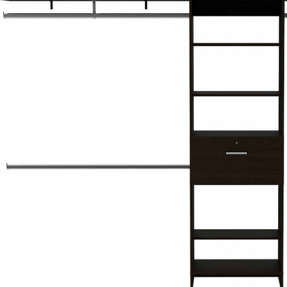 118" Black Wood Closet System