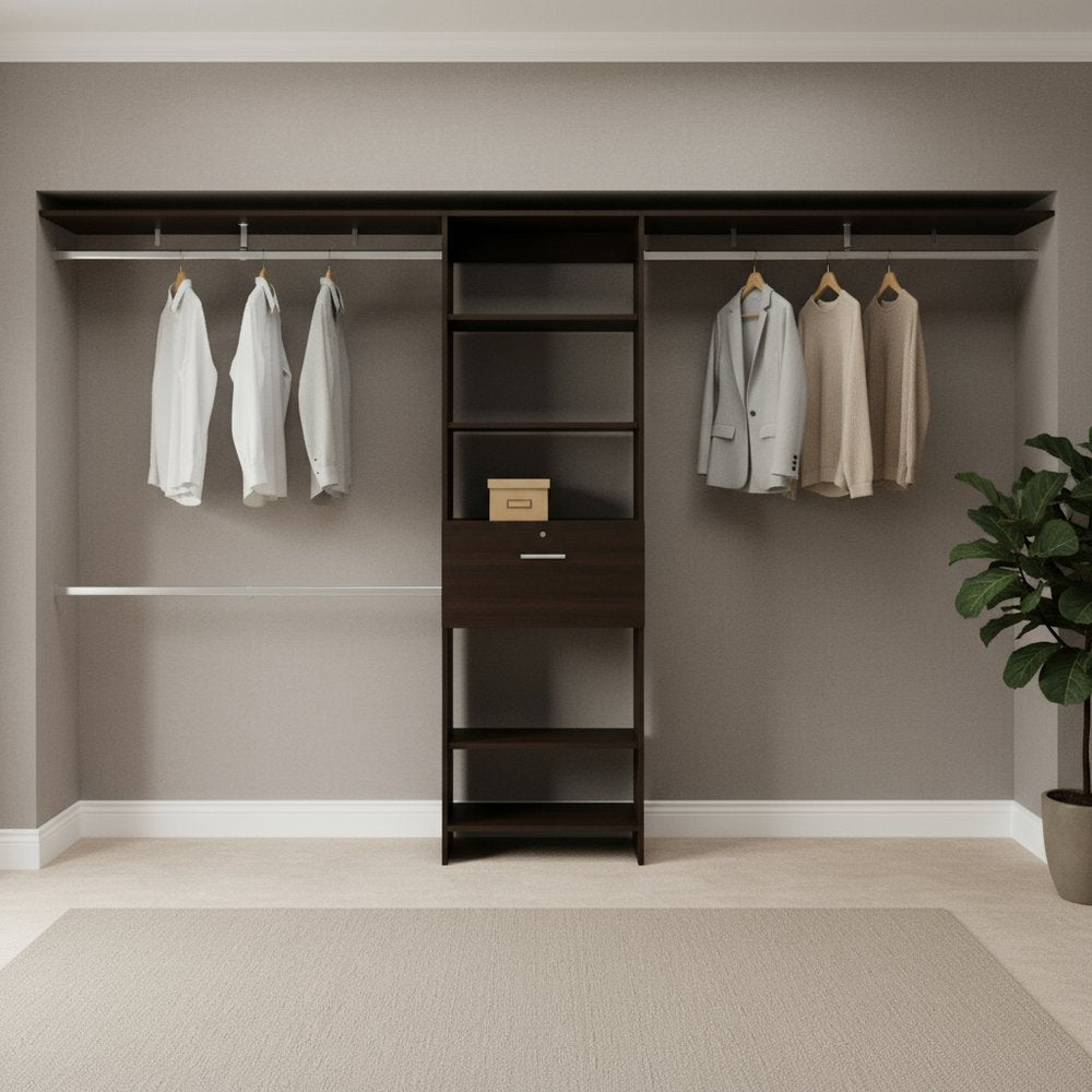 118" Black Wood Closet System