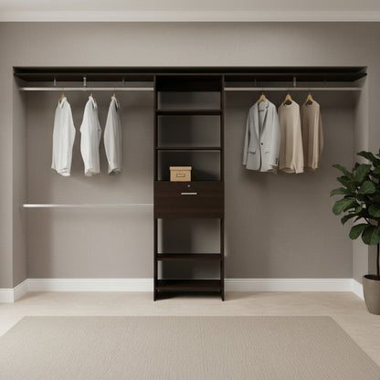 118" Black Wood Closet System