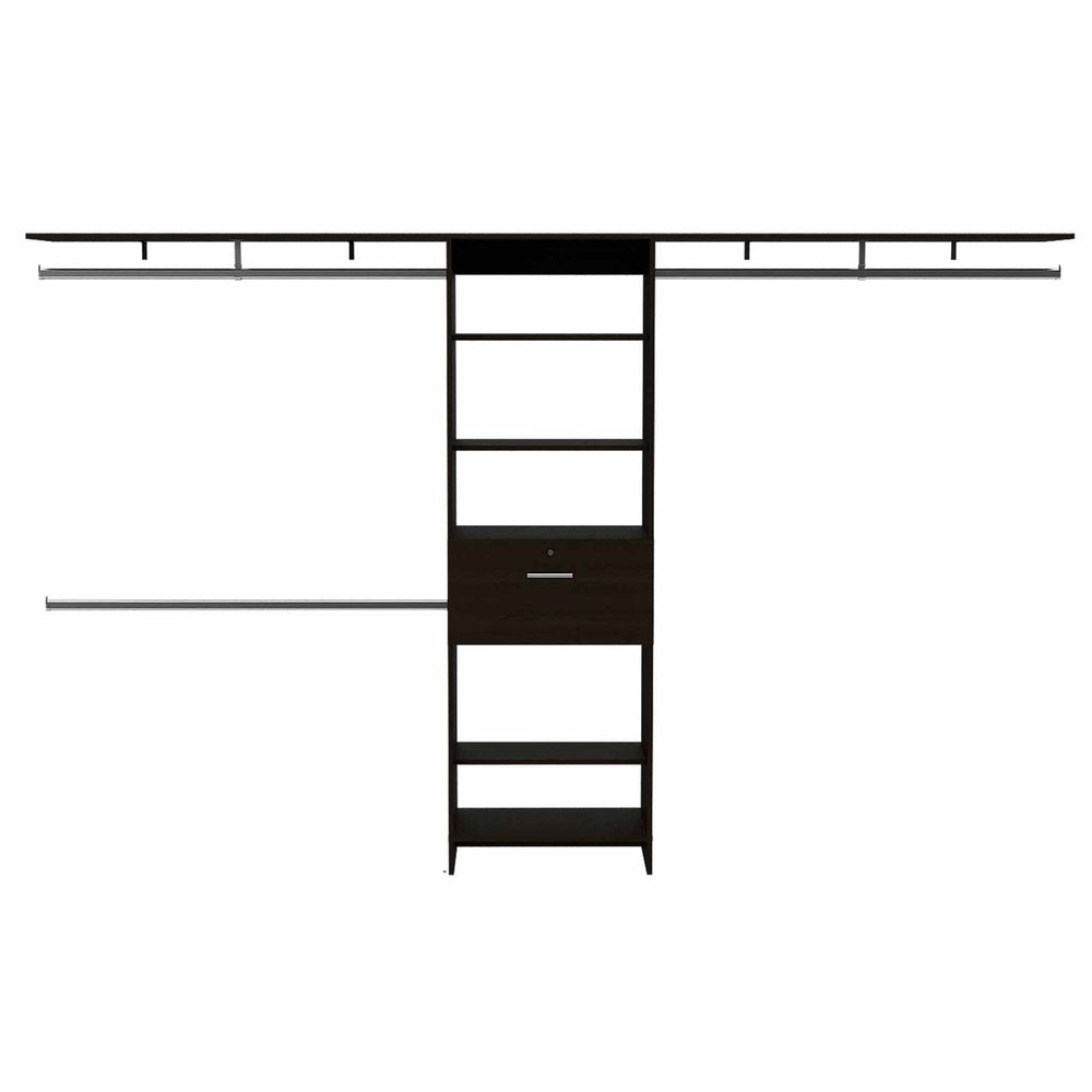 118" Black Wood Closet System
