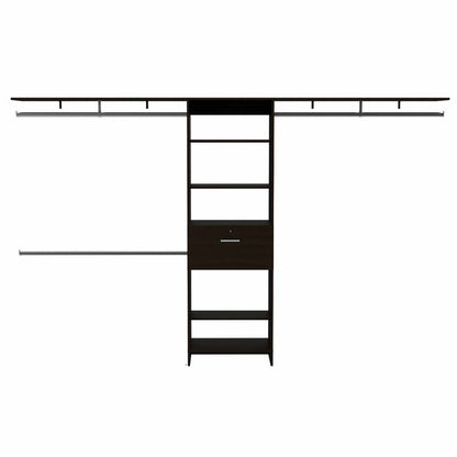 118" Black Wood Closet System