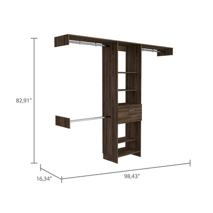 98" Brown Manufactured Wood Closet System