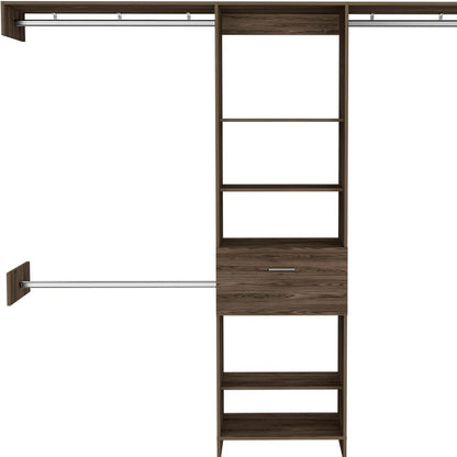 98" Brown Wood Closet System