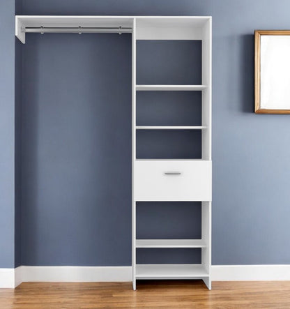 59" White Manufactured Wood Closet System