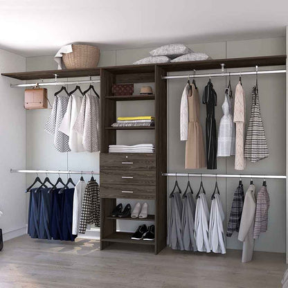 118" Dark Brown Manufactured Wood Closet System