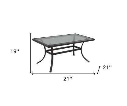 21" Black Metal Outdoor Coffee Table