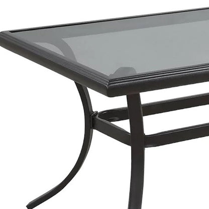 21" Black Metal Outdoor Coffee Table