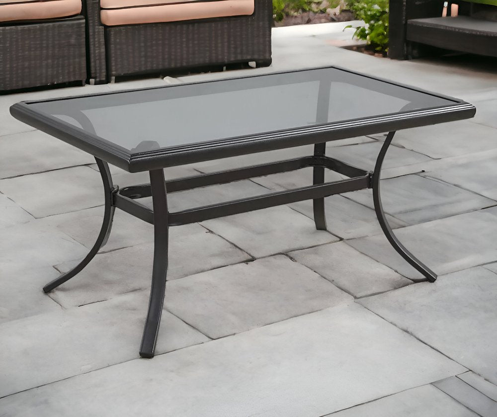 21" Black Metal Outdoor Coffee Table