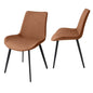 Set of Two Brown and Black Upholstered Faux Leather Dining Side Chairs