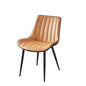 Set of Two Orange and Black Upholstered Fabric Dining Side Chairs