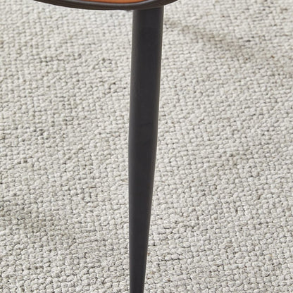 Set of Two Orange and Black Upholstered Fabric Dining Side Chairs